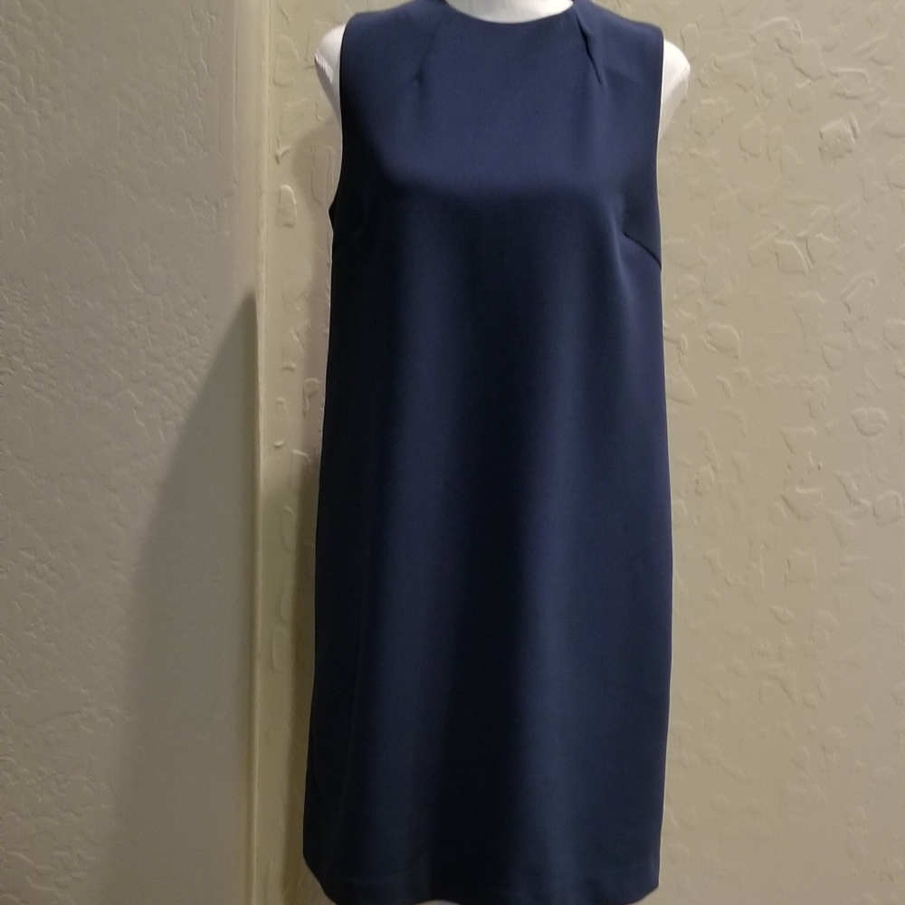 G by Giuliana Navy Blue Sheath Dress Exposed Zipper Size Small